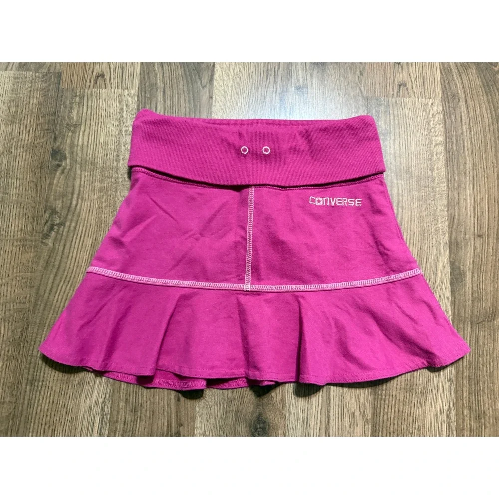 Converse All Star Skirts Girls Size M Pink Skirt Ruffle Hem Athletic Sporty